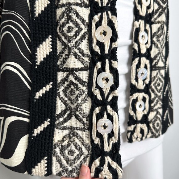 Sandy Starkman Vintage Embroidered Crochet Detail Overcoat Long Jacket Size S - Picture 6 of 16